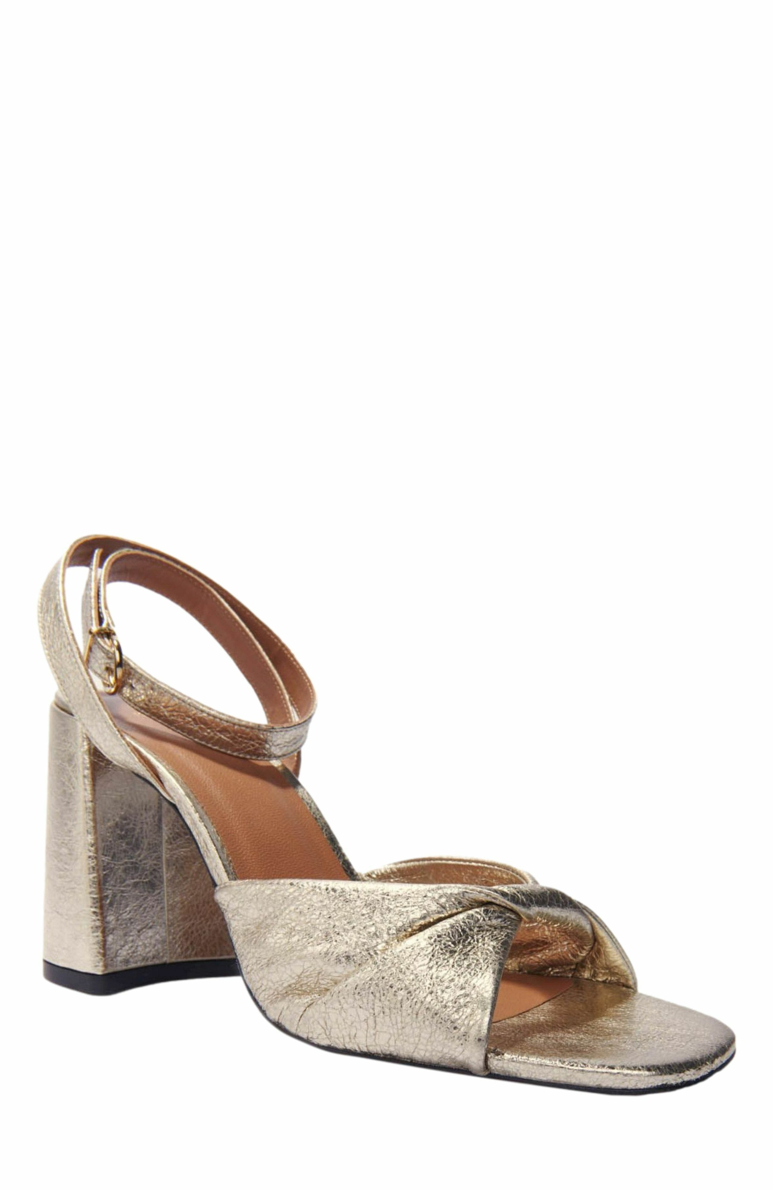 maje Metallic leather sandals with heels in Gold at Nordstrom - 2