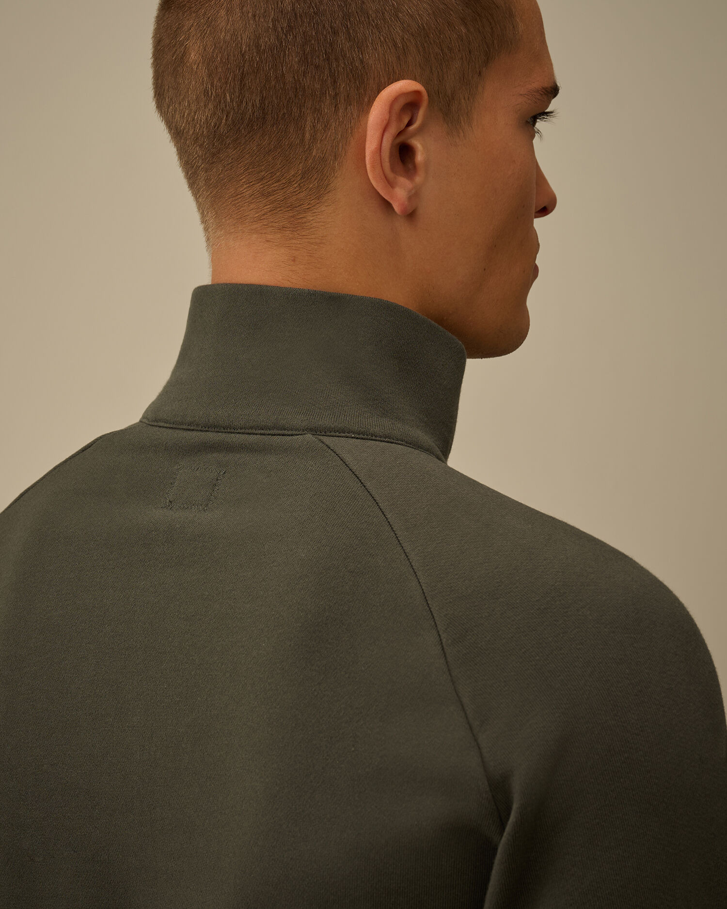 Diagonal Raised Fleece Half Zip Sweatshirt - 6