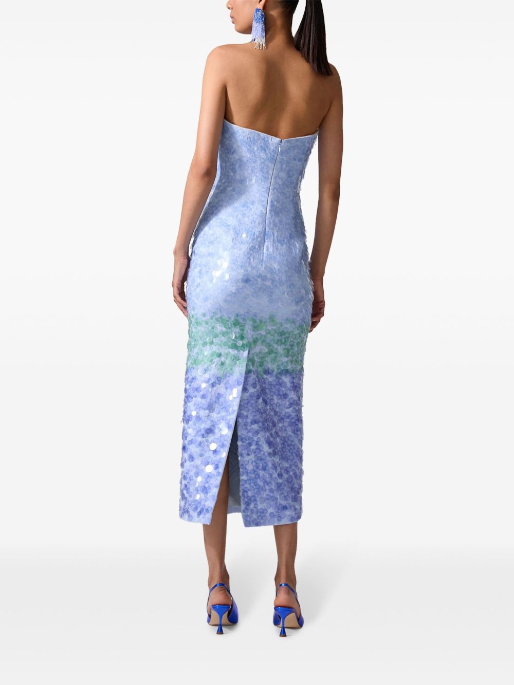 sequinned ombré midi dress - 3