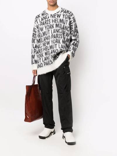 Helmut Lang city slogan-knit alpaca-wool jumper outlook