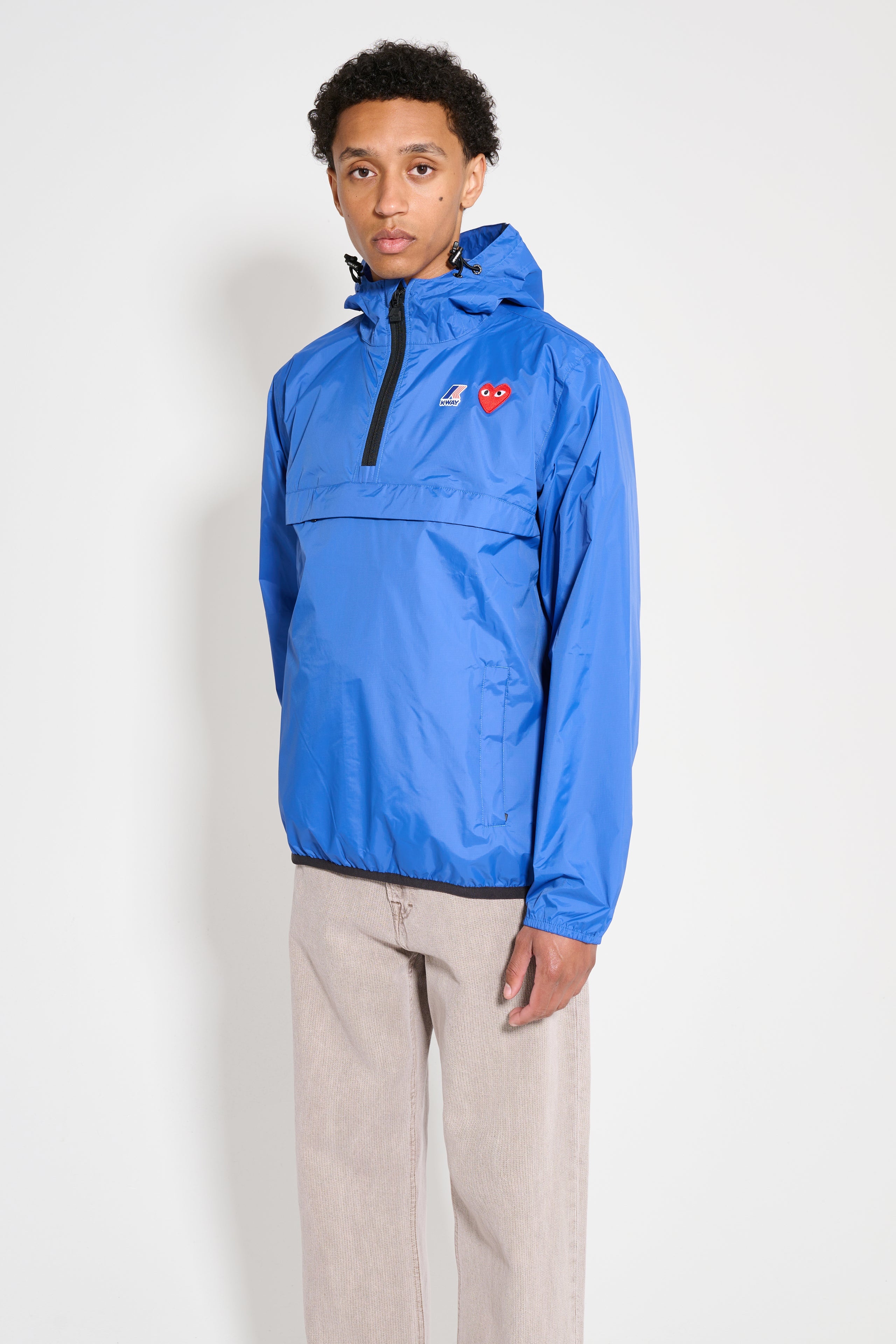 COMME DES GARÇONS PLAY X K-WAY LEON HALF ZIP JACKET  BLUE - 2