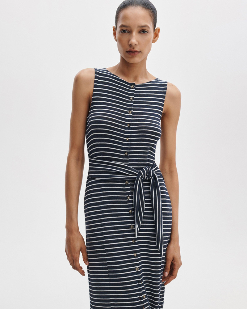 rag & bone The Knit Buttoned Striped Dress outlook