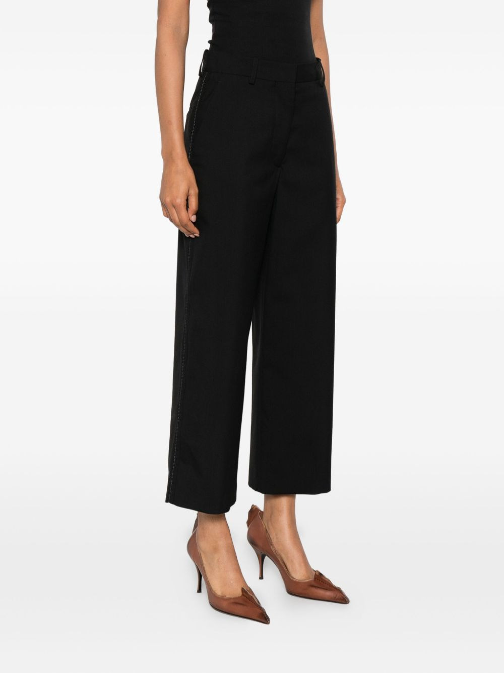 side-pockets straight trousers - 3