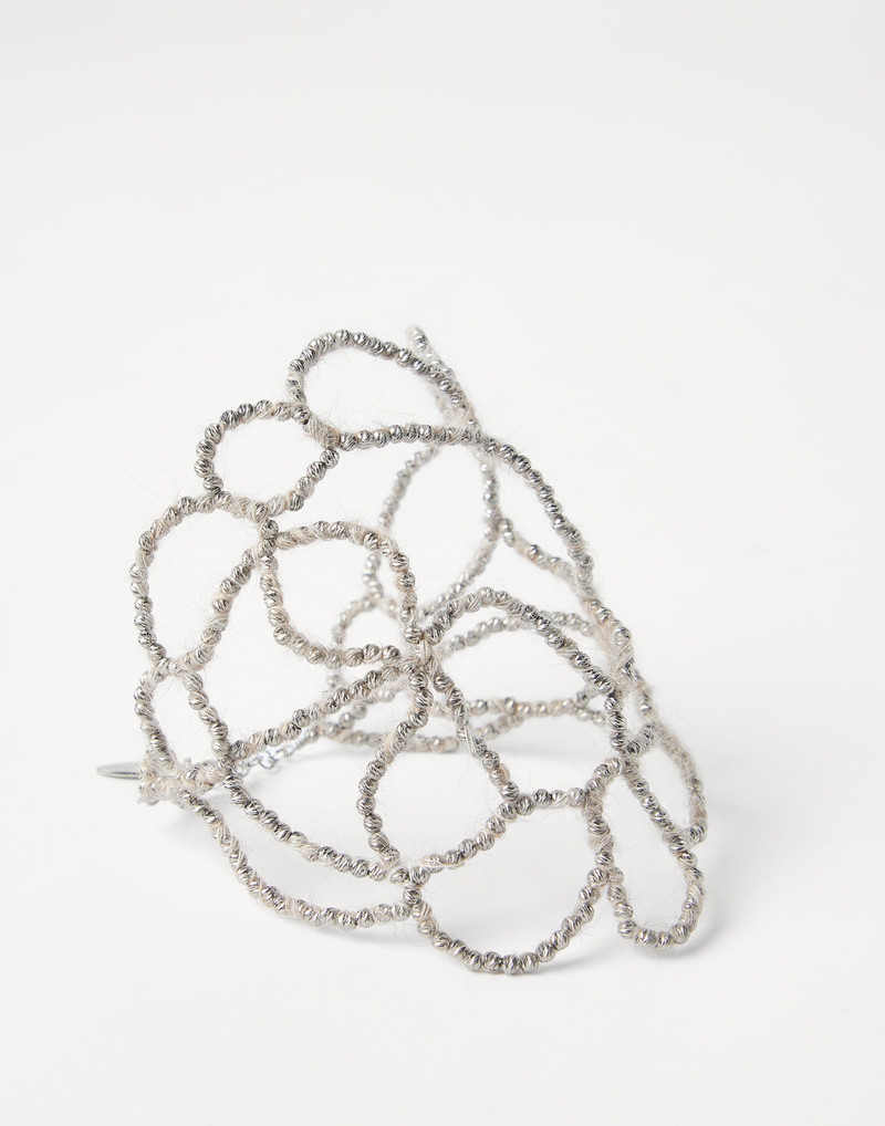 Brunello Cucinelli Ramage bracelet in Sterling Silver and mohair outlook