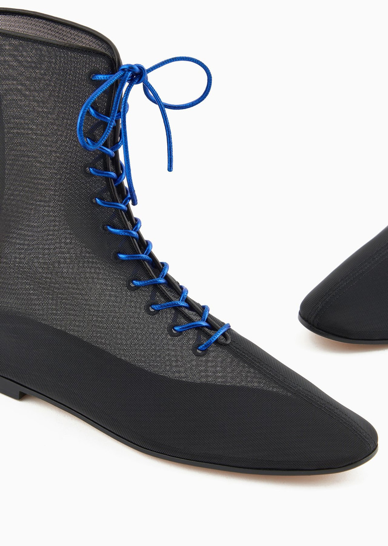 GIORGIO ARMANI Tulle and nappa-leather ankle boots outlook