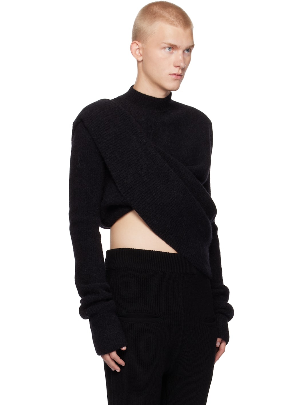 Black Porterville Alpaca Knit Sweater - 4