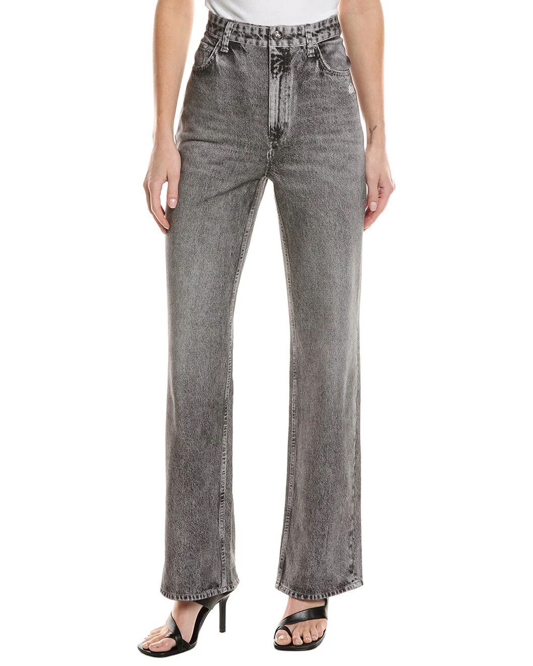 rag & bone Miramar Shea High-Rise Raven Full Relaxed Straight Jean - 1