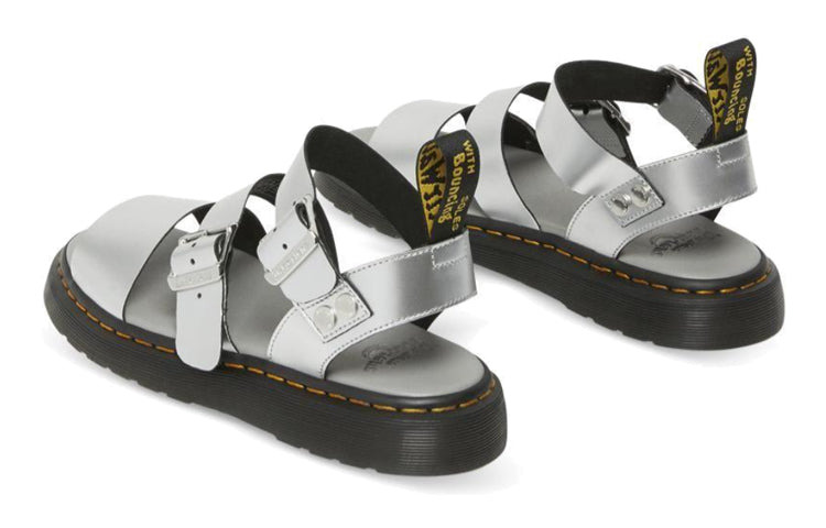(WMNS) Dr. Martens Gryphon Sandals Silver 26670972 - 5