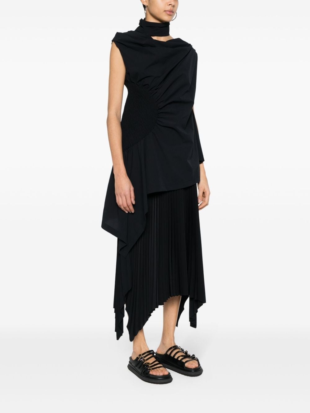 crepe asymmetric blouse - 3