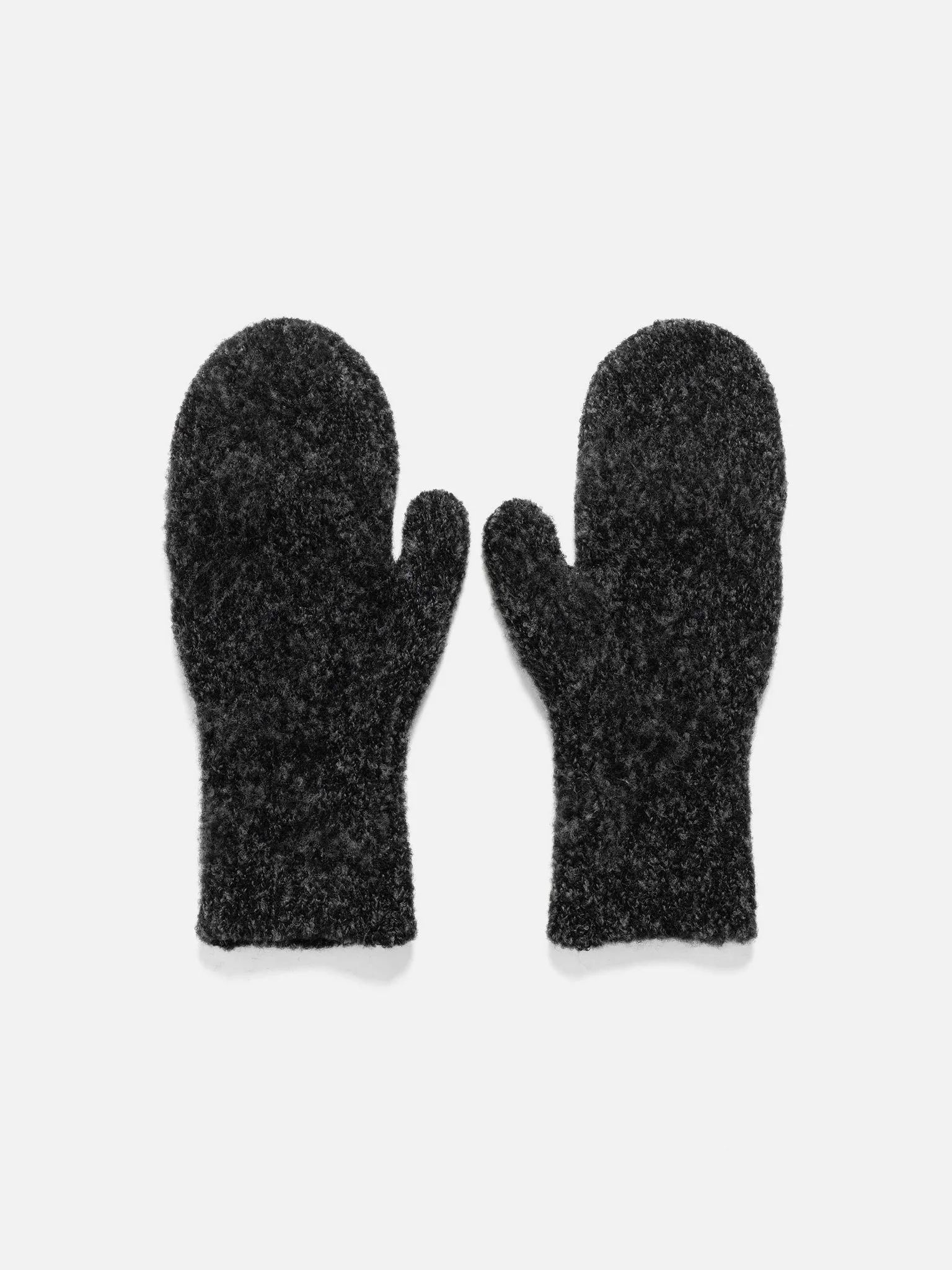 3Color Mix Boucle Mitten Charcoal - 1