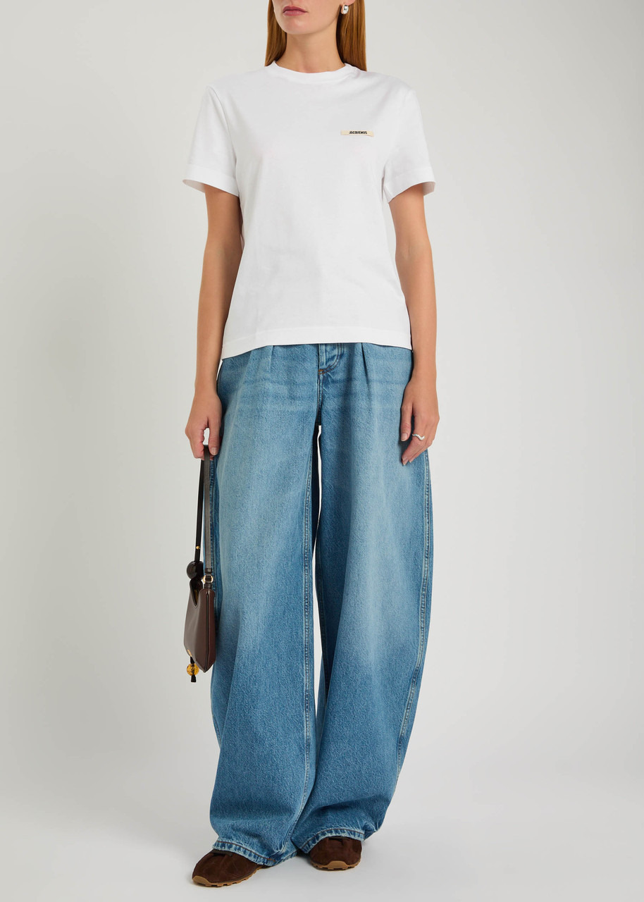 Jacquemus Le T-shirt Gros Grain Logo Cotton T-shirt - 4
