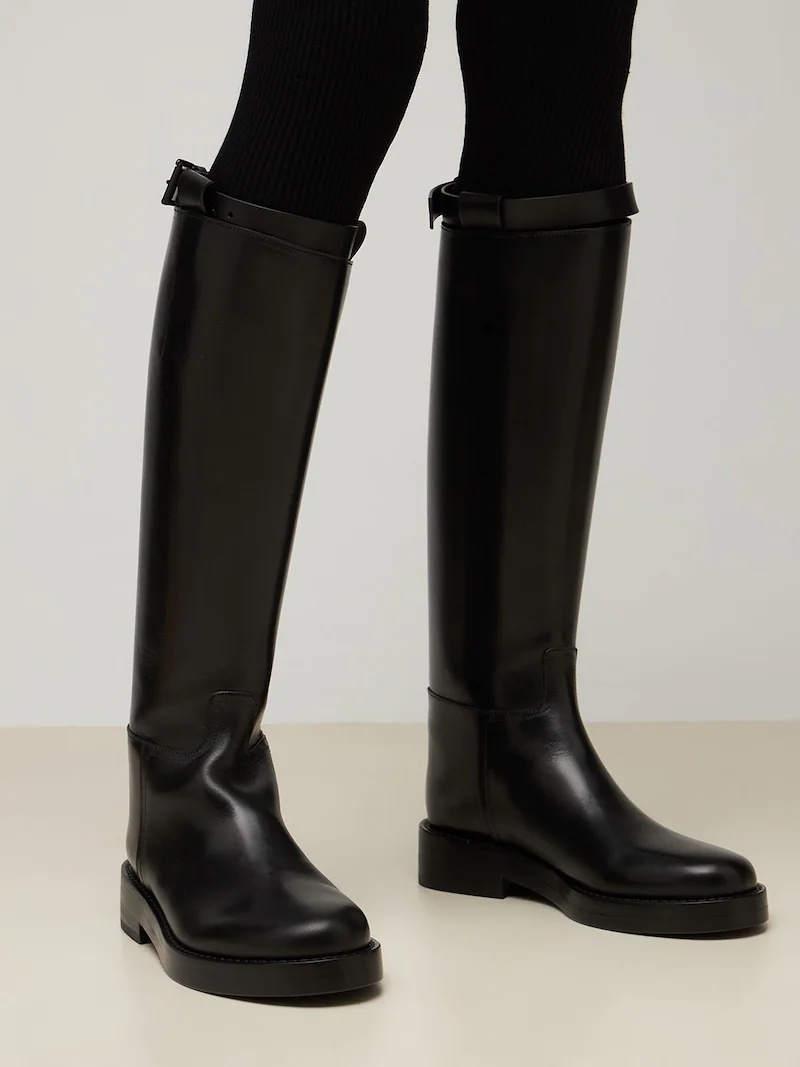 Ann Demeulemeester 40MM STAN LEATHER TALL BOOTS luisaviaroma REVERSIBLE
