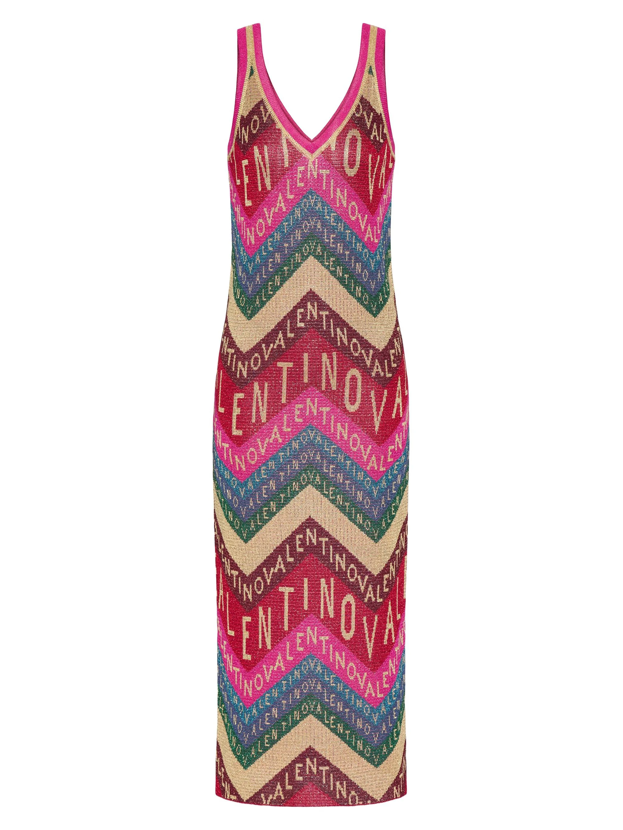 Women's Chevron Lurex Dress - Multicolor - 1