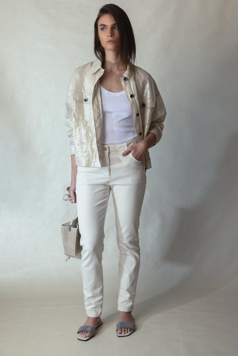 Brunello Cucinelli Five Pocket Skinny Jean - Oat outlook