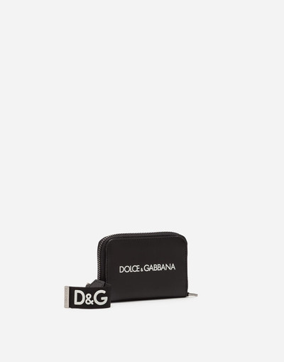 Dolce & Gabbana Mini zip-around calfskin wallet with logo print outlook