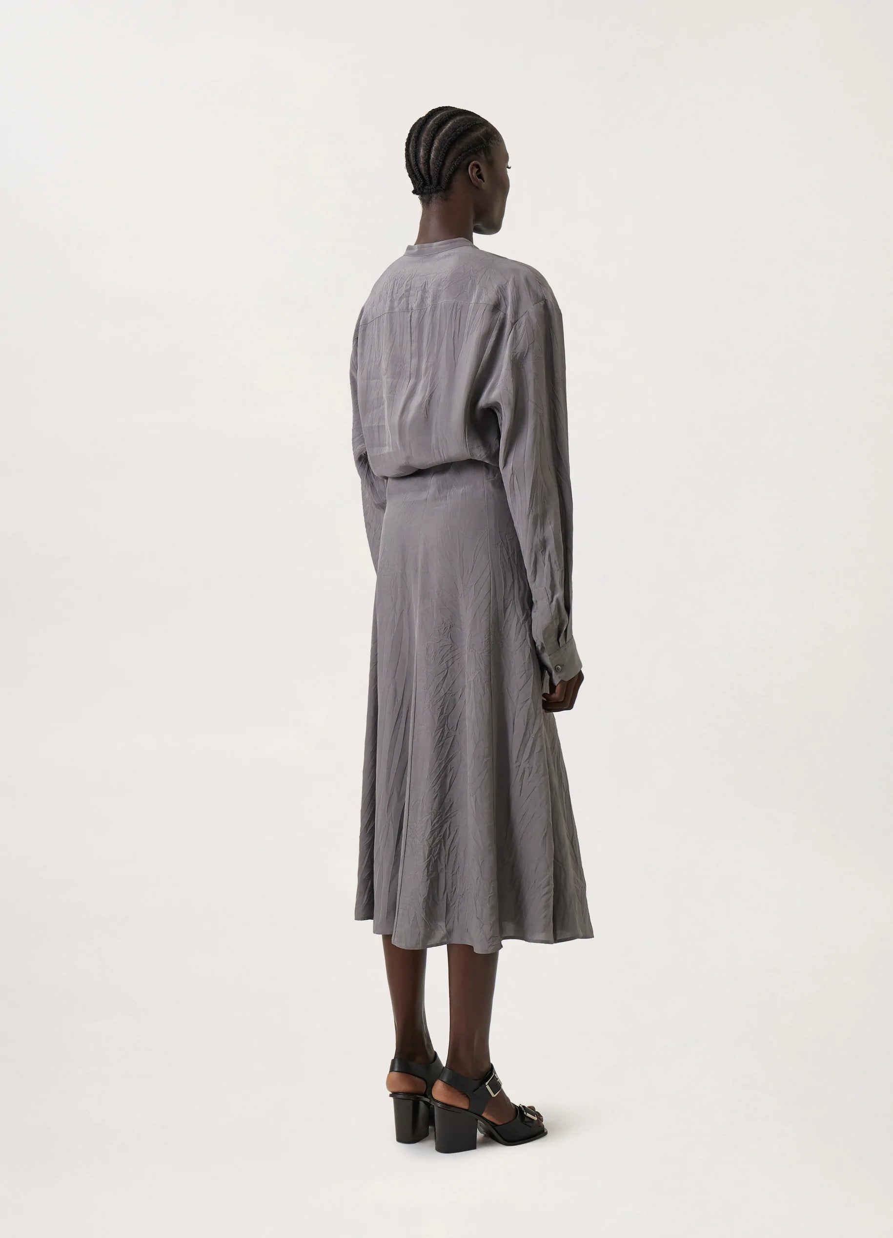 GUSSET COLLAR SHIRT DRESS
CRINKLED VISCOSE - 3