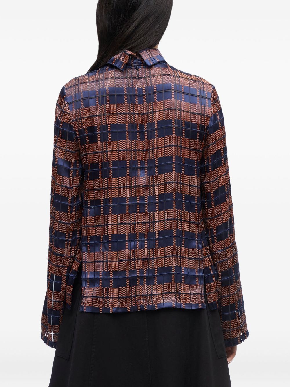 Hester plaid high-neck blouse - 5