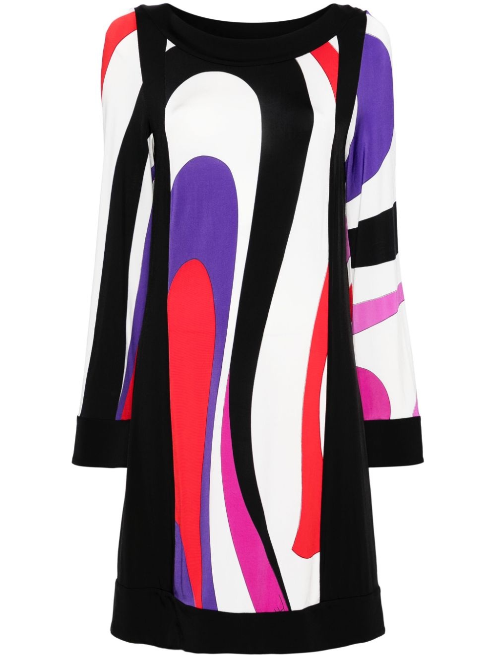 Marmo-print long-sleeve dress - 1