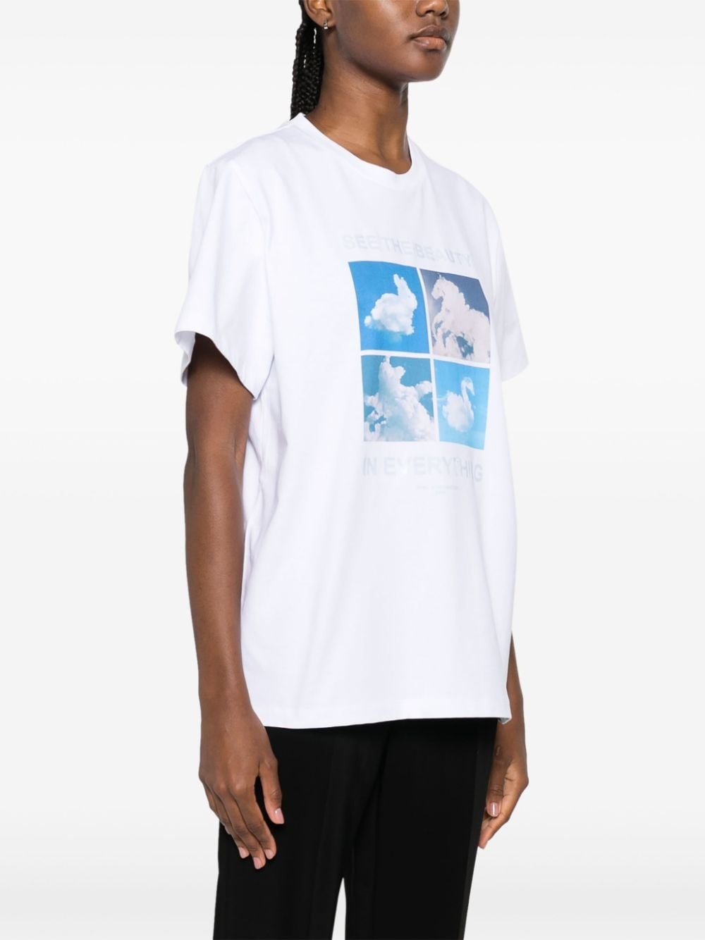 cloud-print cotton T-shirt - 3