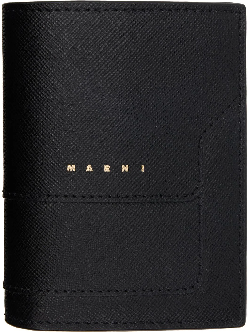 Black Saffiano Leather Bi-Fold Wallet - 1