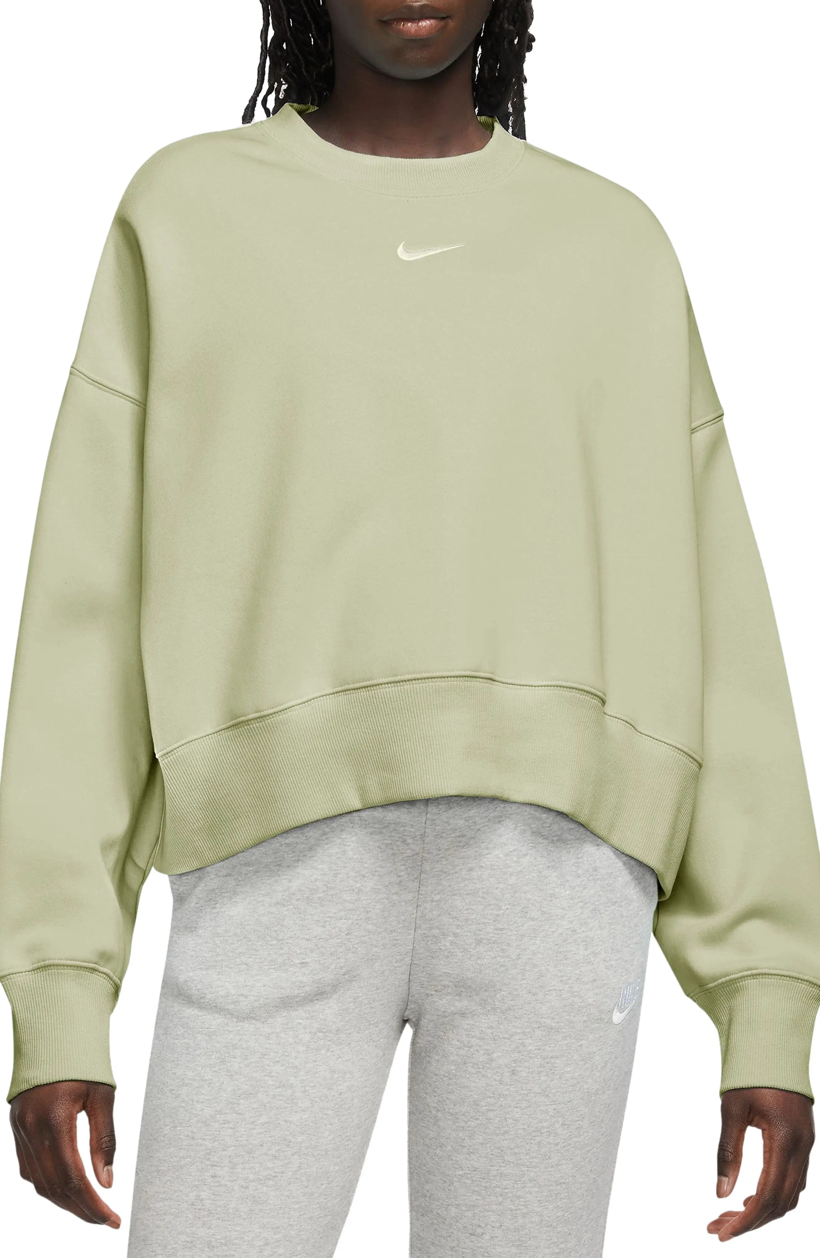 Phoenix Fleece Crewneck Sweatshirt in Olive Aura/Sail - 1