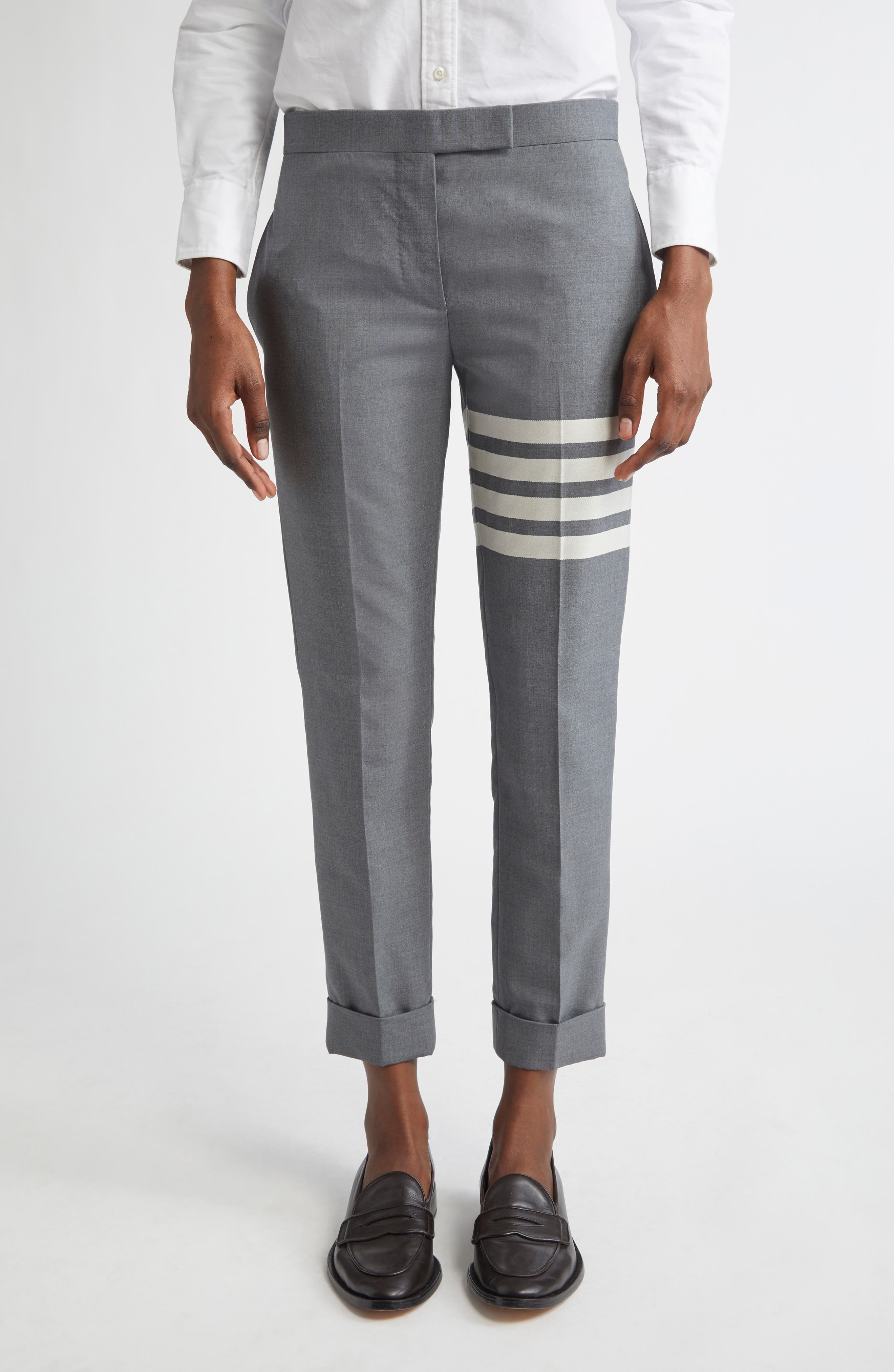 4-Bar Wool Crop Skinny Pants - 1