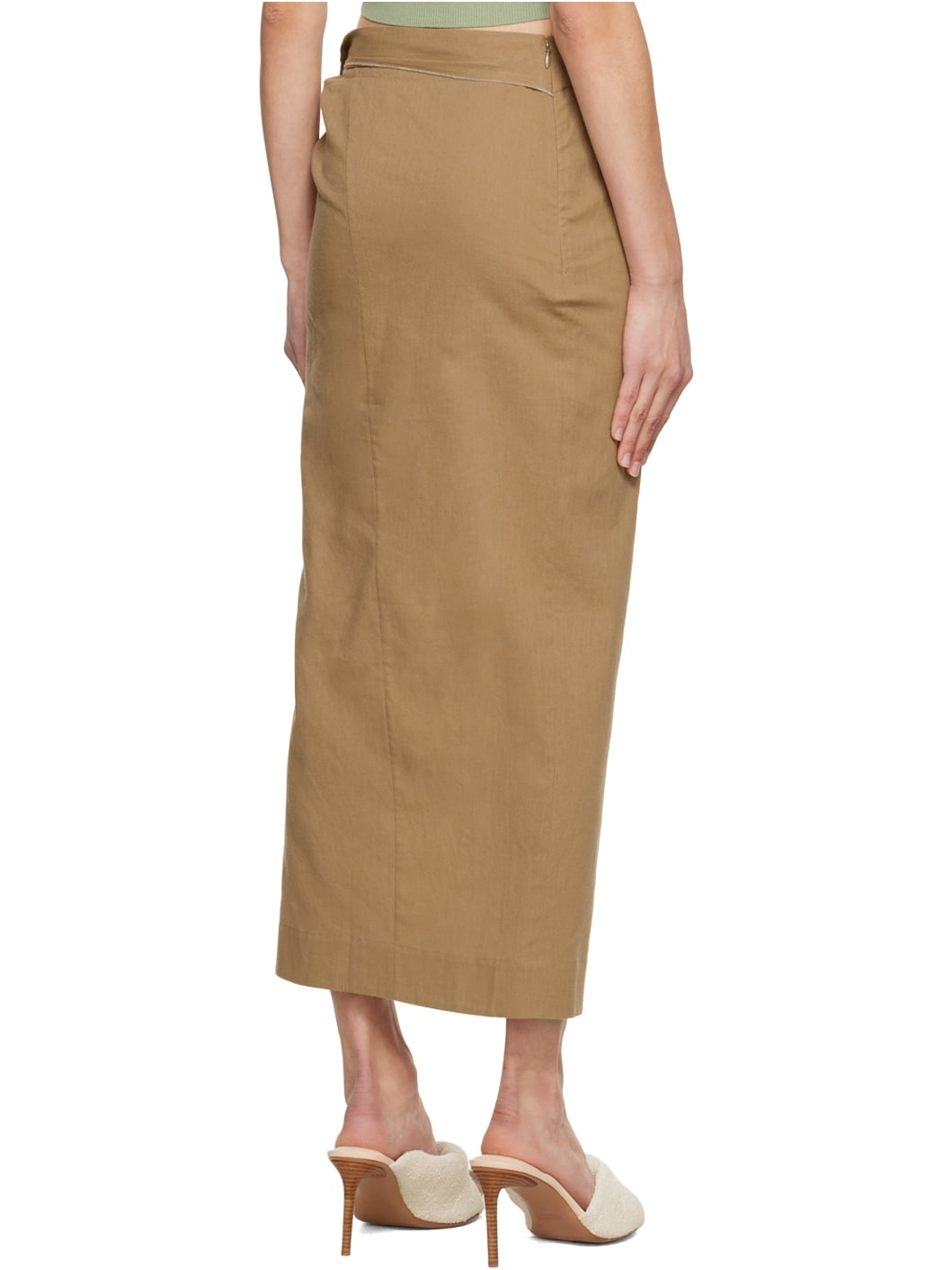 Beige Le Papier 'La Juve Draggiu' Maxi Skirt - 3