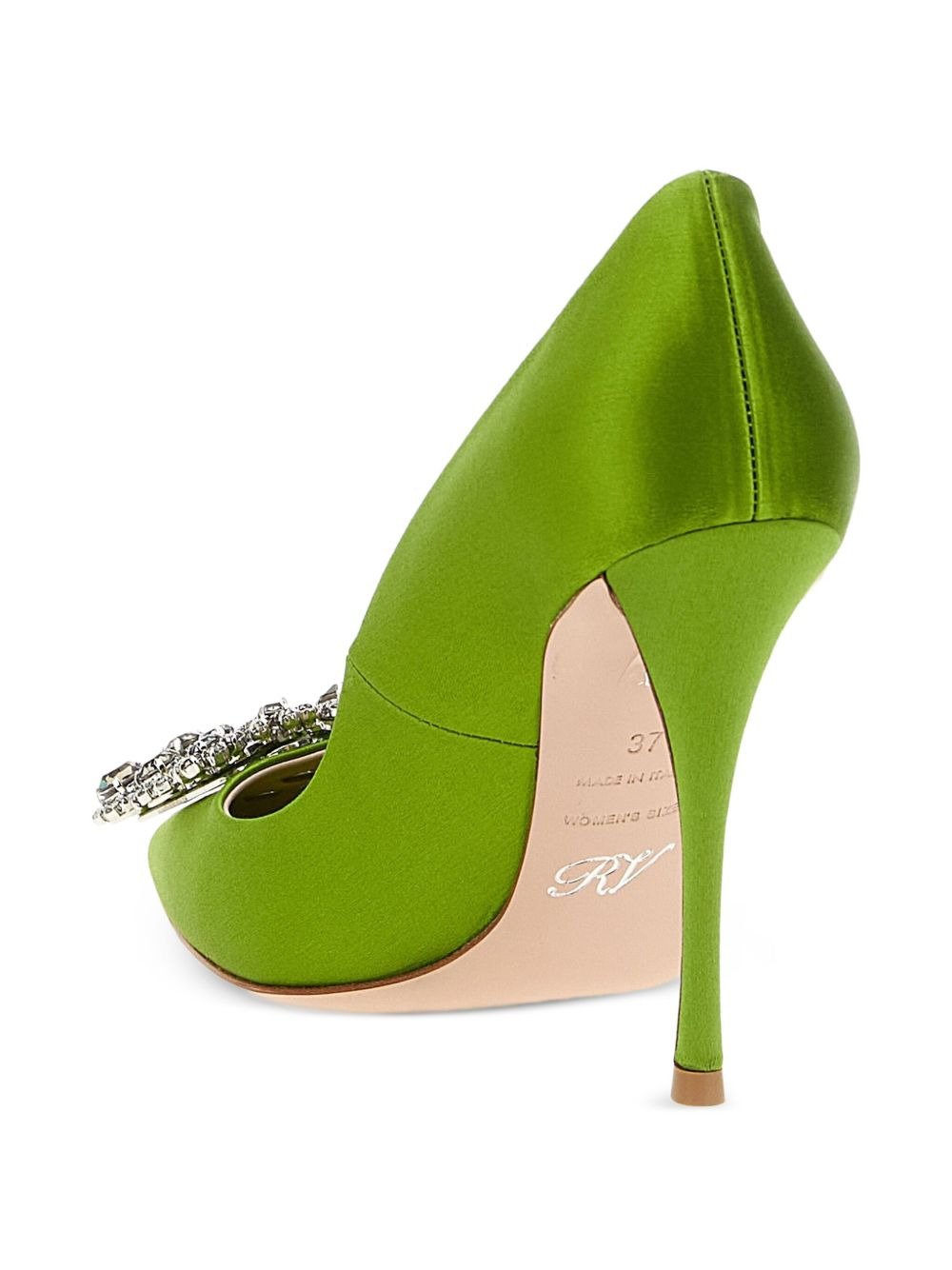 100mm flower-strass heeled pumps - 3
