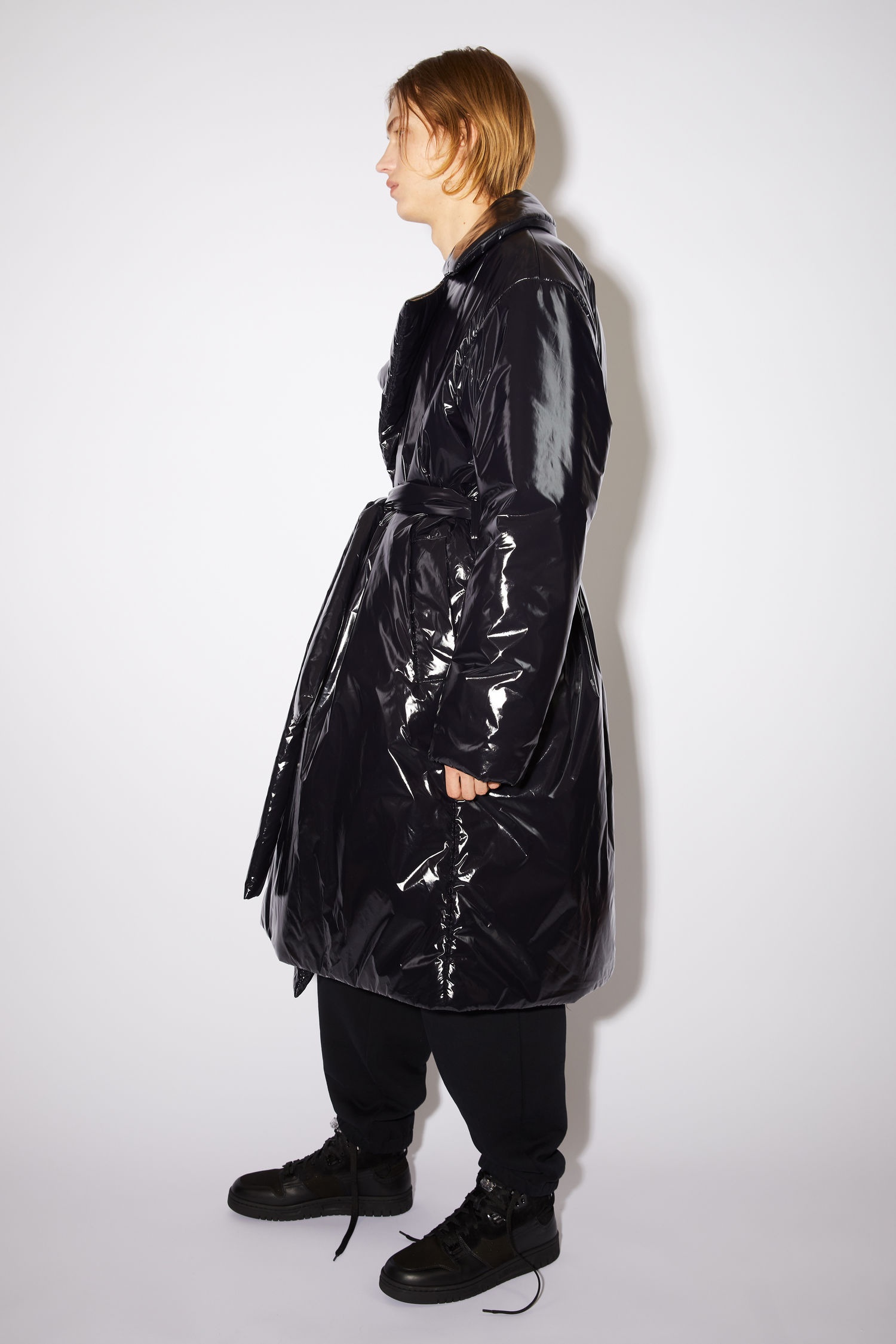 Padded face coat - Black - 5