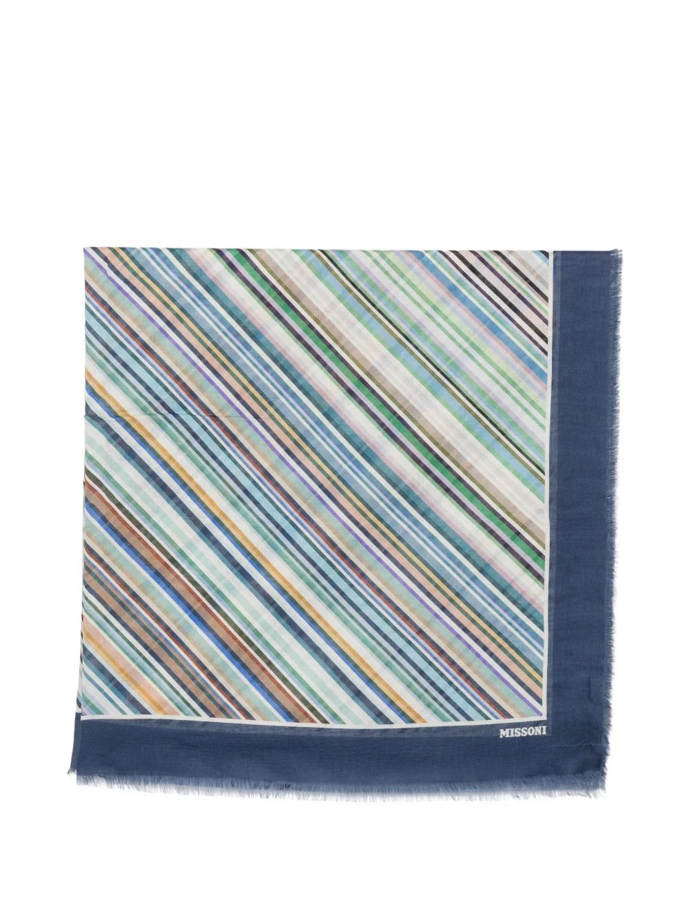 diagonal-stripe fringed scarf - 1