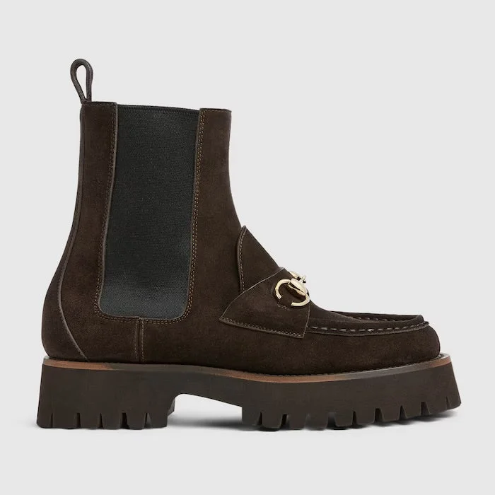 Gucci Horsebit Suede Ankle Boots - 1