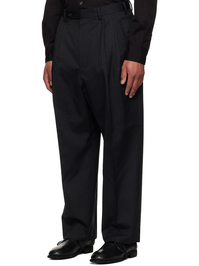 Comme des Garçons Homme Black Wool Herringbone Trousers outlook