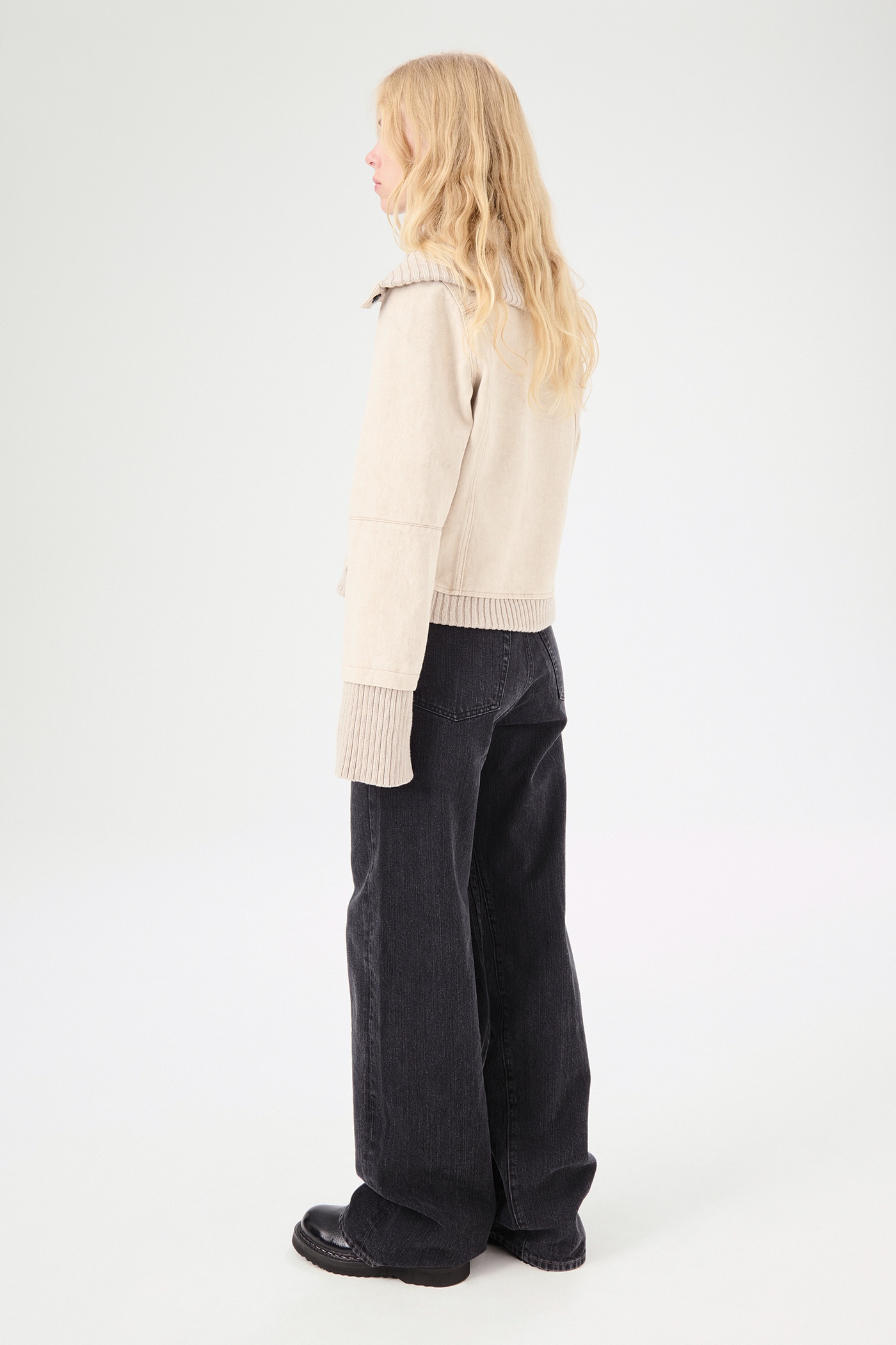 Knitted Lasso Jacket Ghost Attic Wash Denim - 4