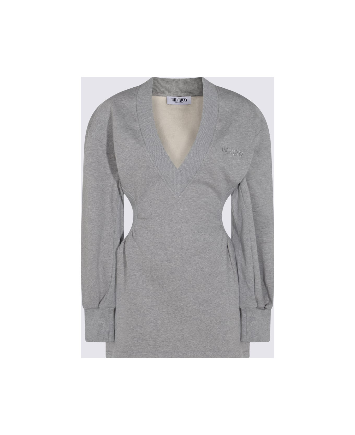 Grey Cotton Mini Dress - 4