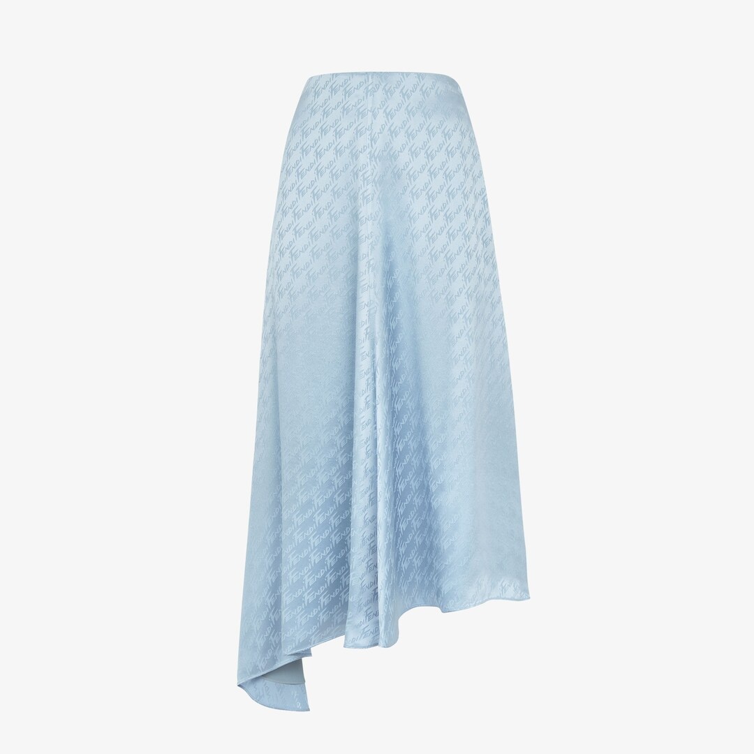 Light blue satin skirt - 1