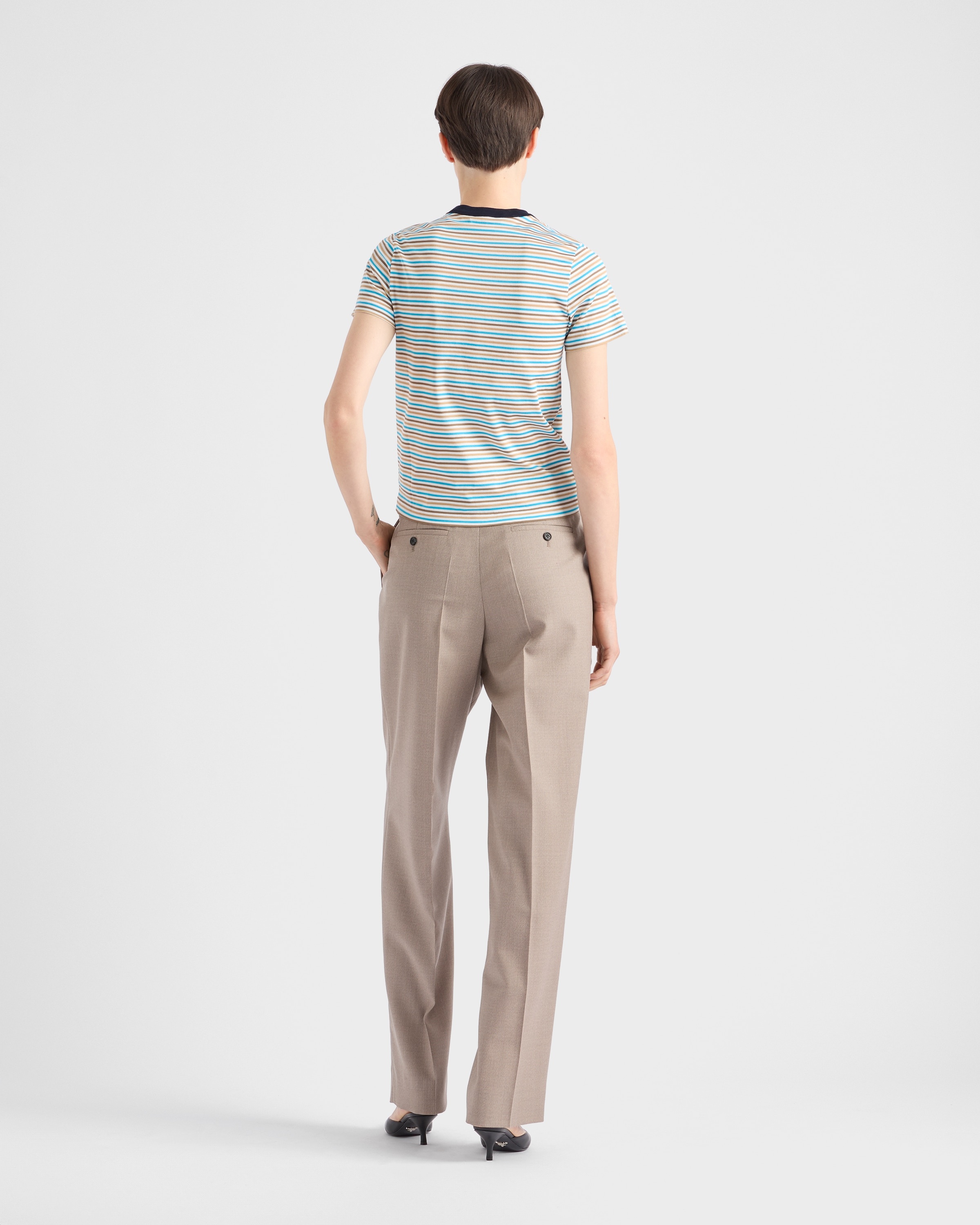 Striped lisle cotton T-shirt - 5