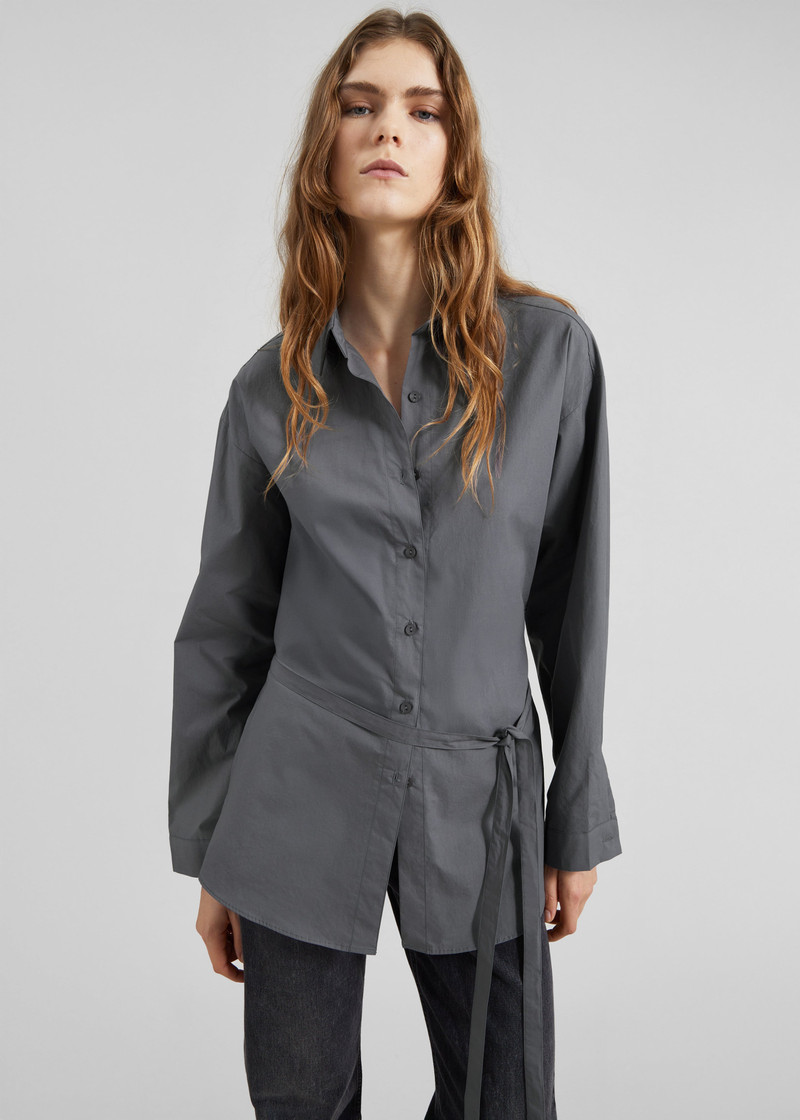 Skara Belted Shirt - Slate Grey 4