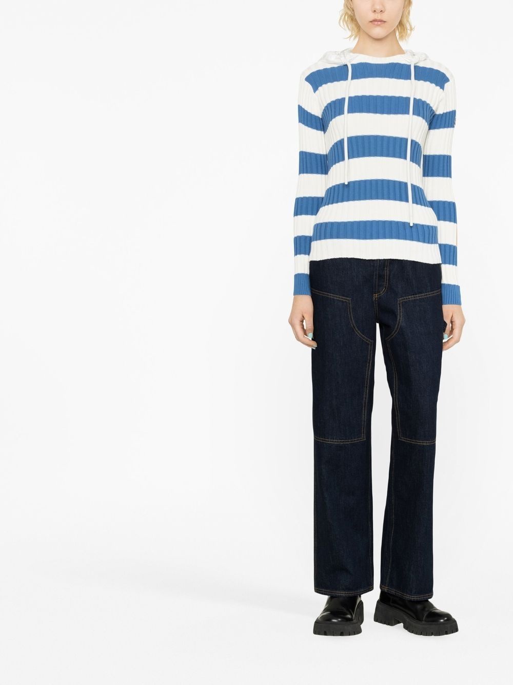 striped hooded top - 2