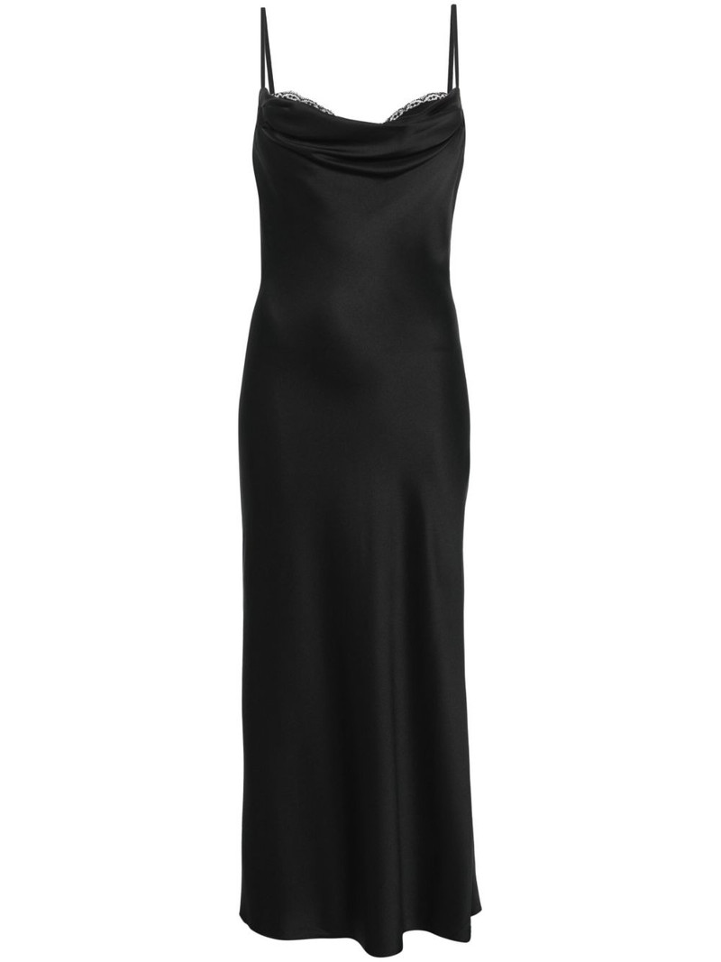 drape-neck midi dress 1