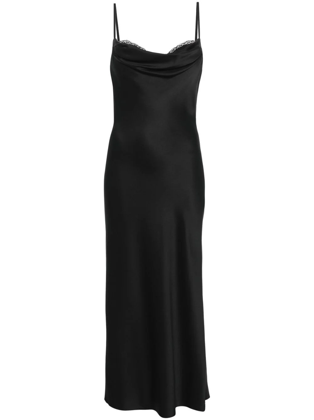 drape-neck midi dress - 1