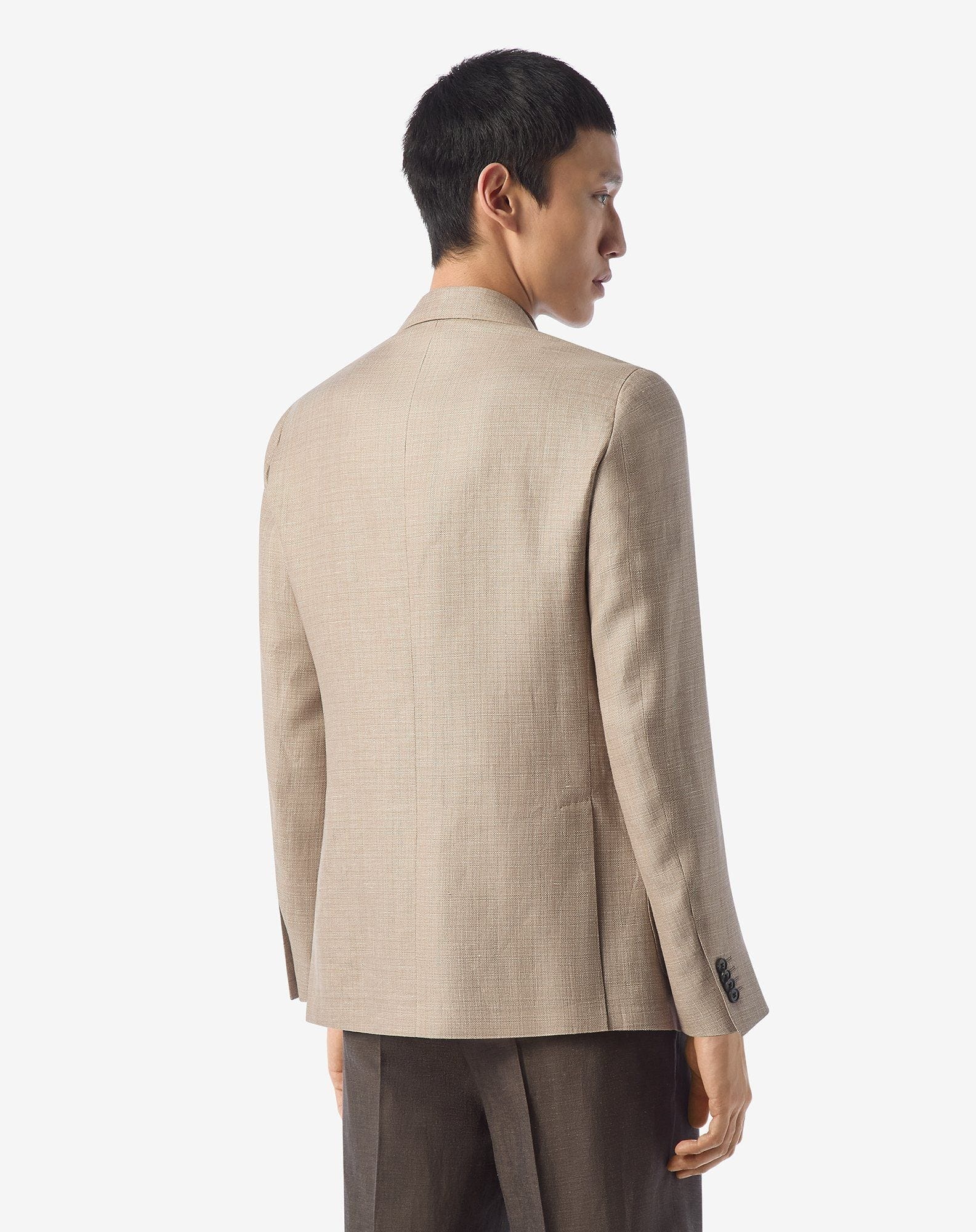 Brown wool and linen jacket - 3