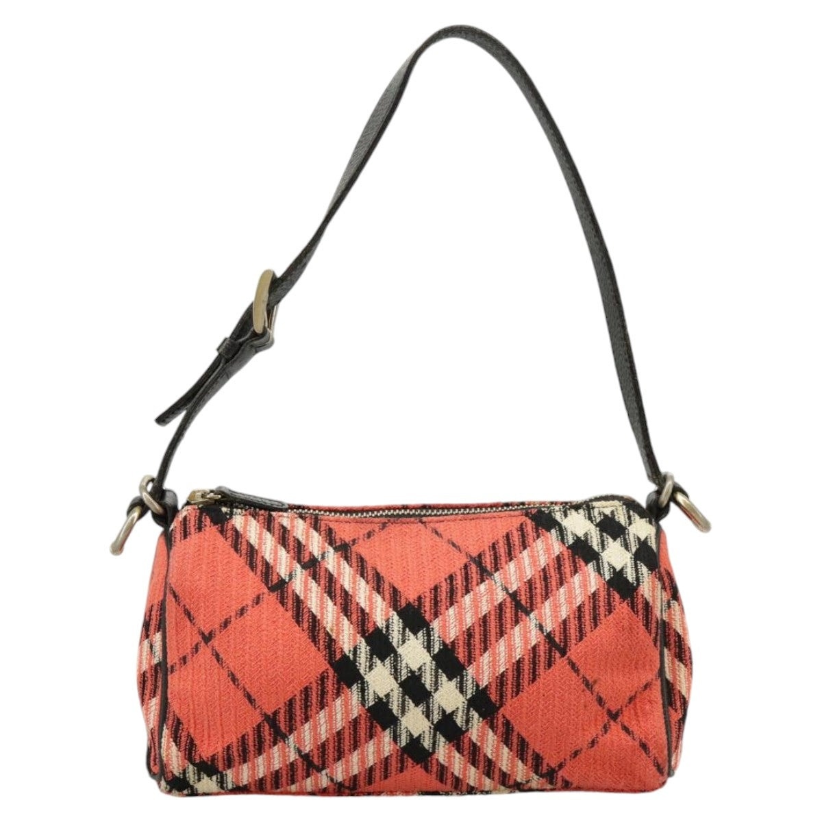 Burberry Nova Check Blue Label Hand Bag Canvas Red - 2