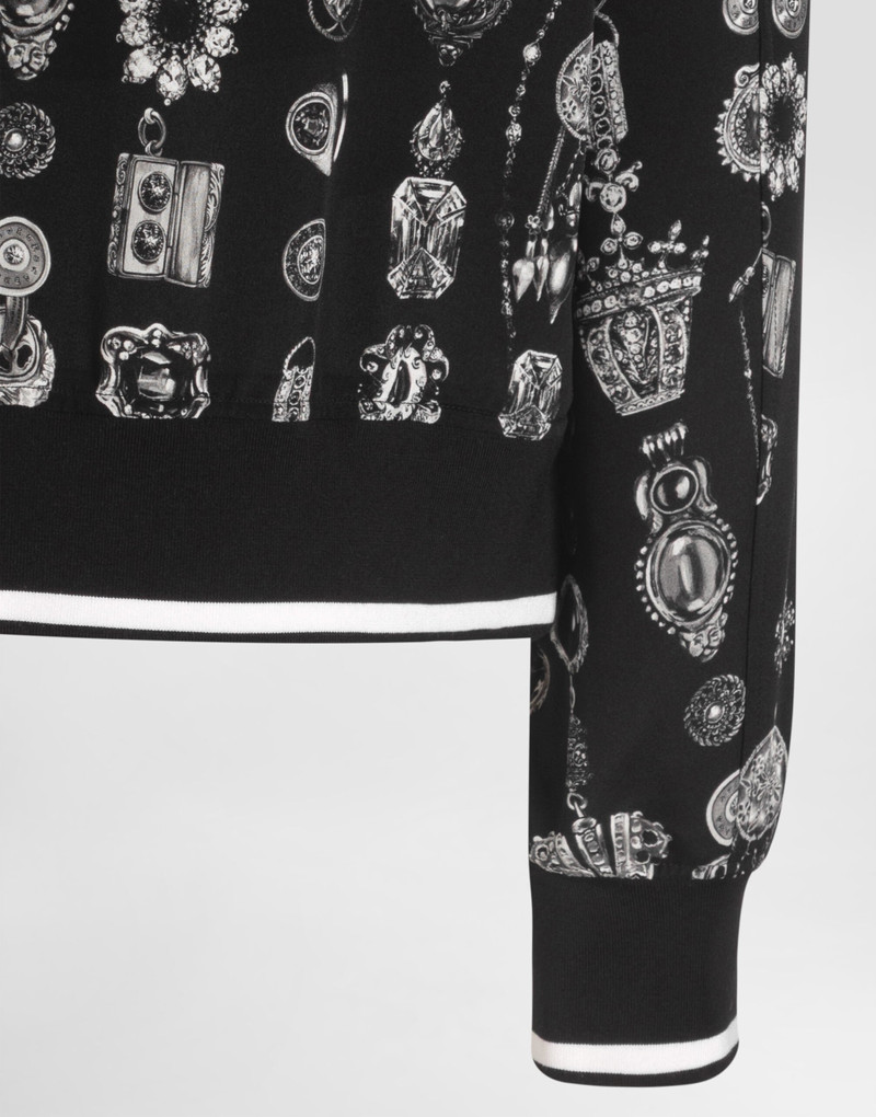 Jewel-print marocain crêpe jacket 4