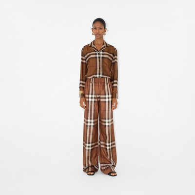 Burberry Check Silk Wide-leg Trousers outlook