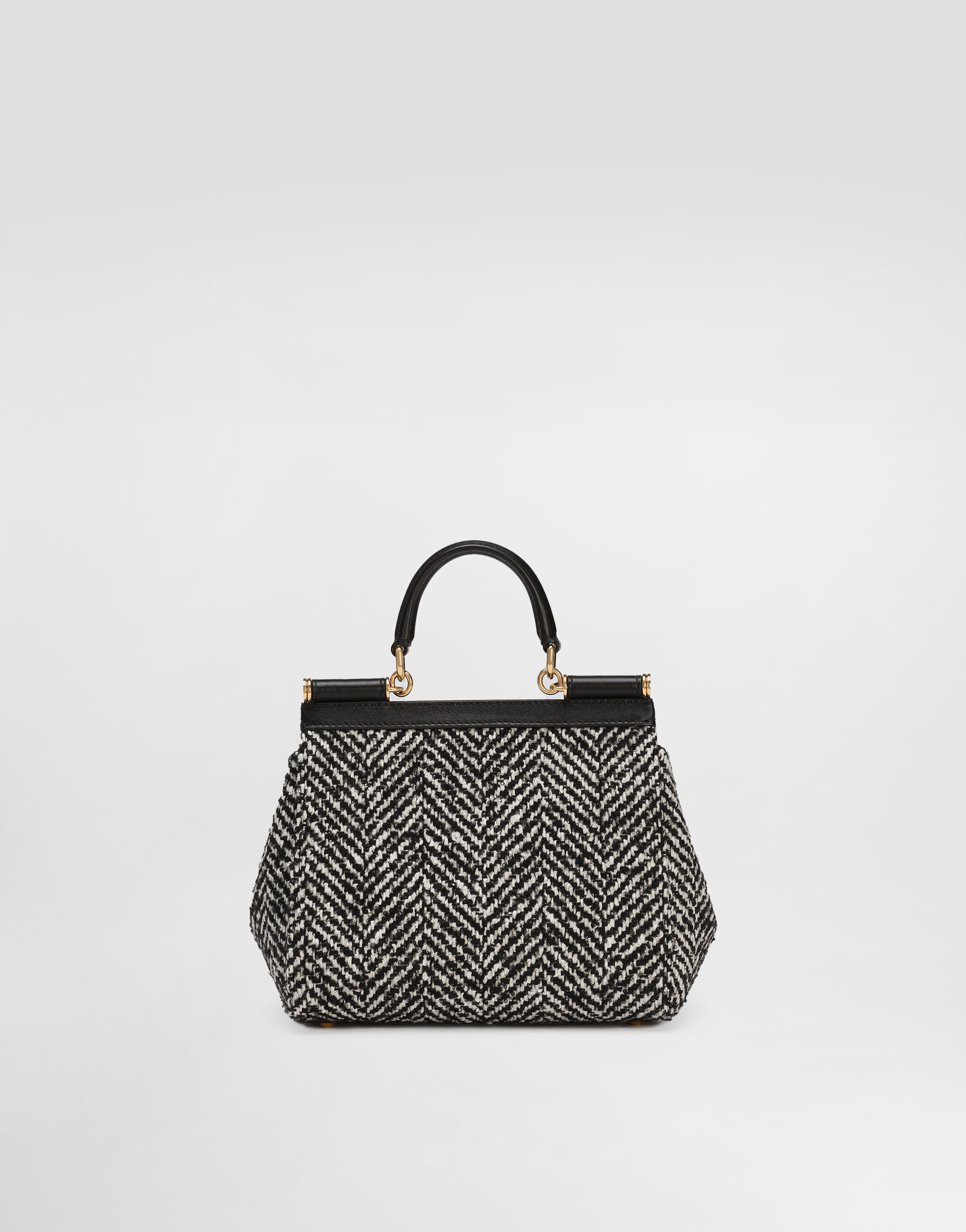 Sicily medium chevron wool handbag - 4