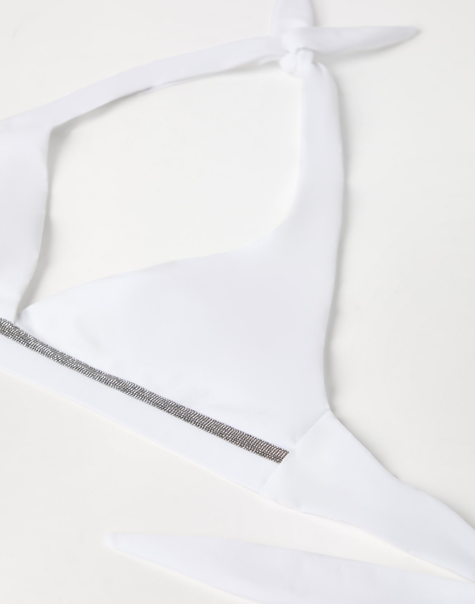 Techno jersey bikini top with precious trim - 3