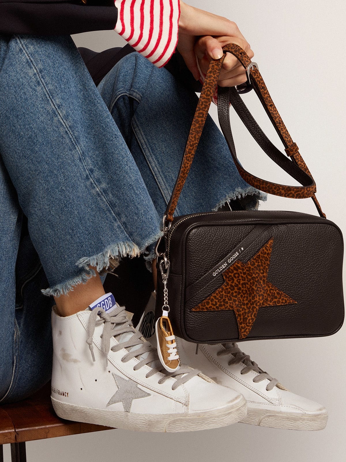 Francy sneakers in leather with suede star - 3