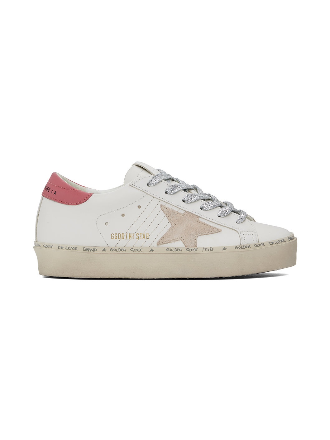 White & Pink Hi Star Classic Sneakers - 1