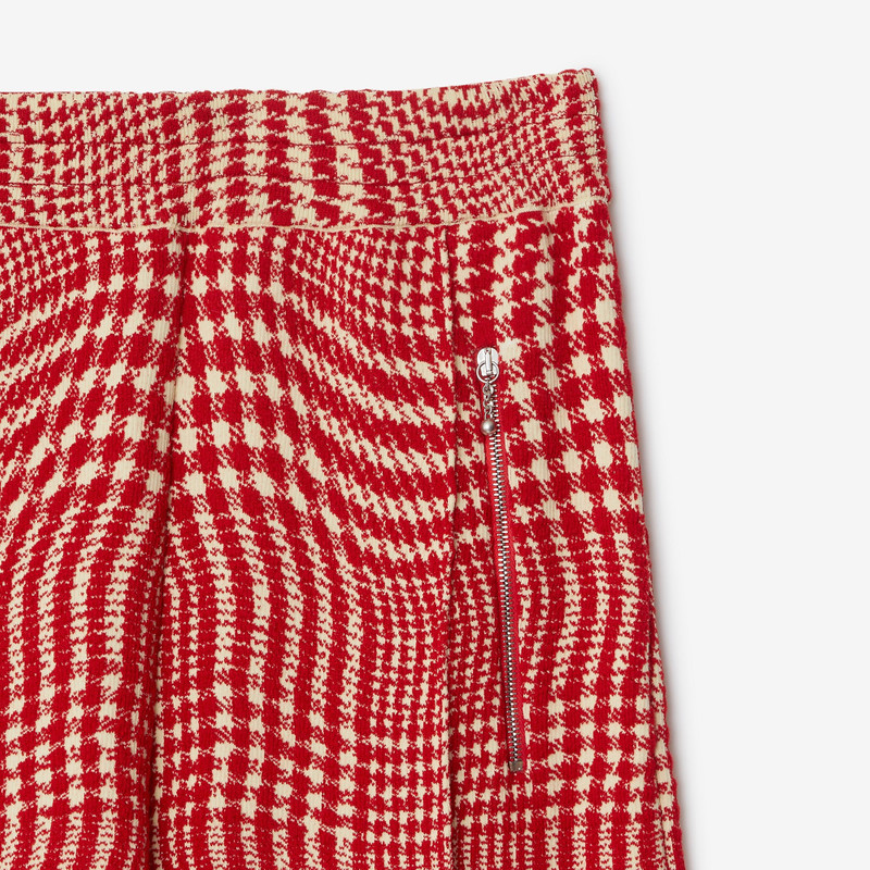 Warped Houndstooth Wool Blend Trousers 6