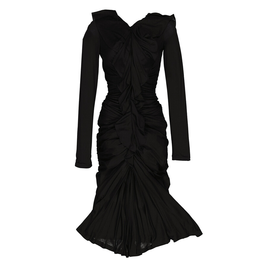Burberry Black Edith Long-Sleeved Dress, Brand Size 4 (US Size 2) - 5